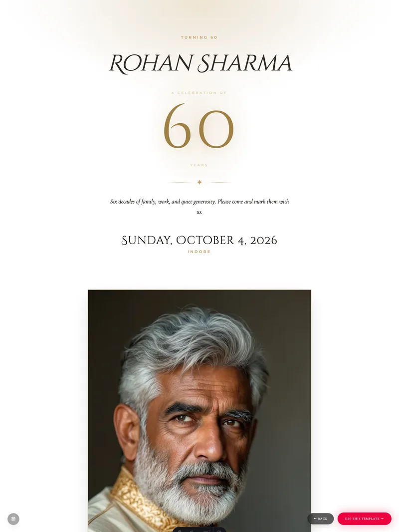 Birthday Milestone template preview
