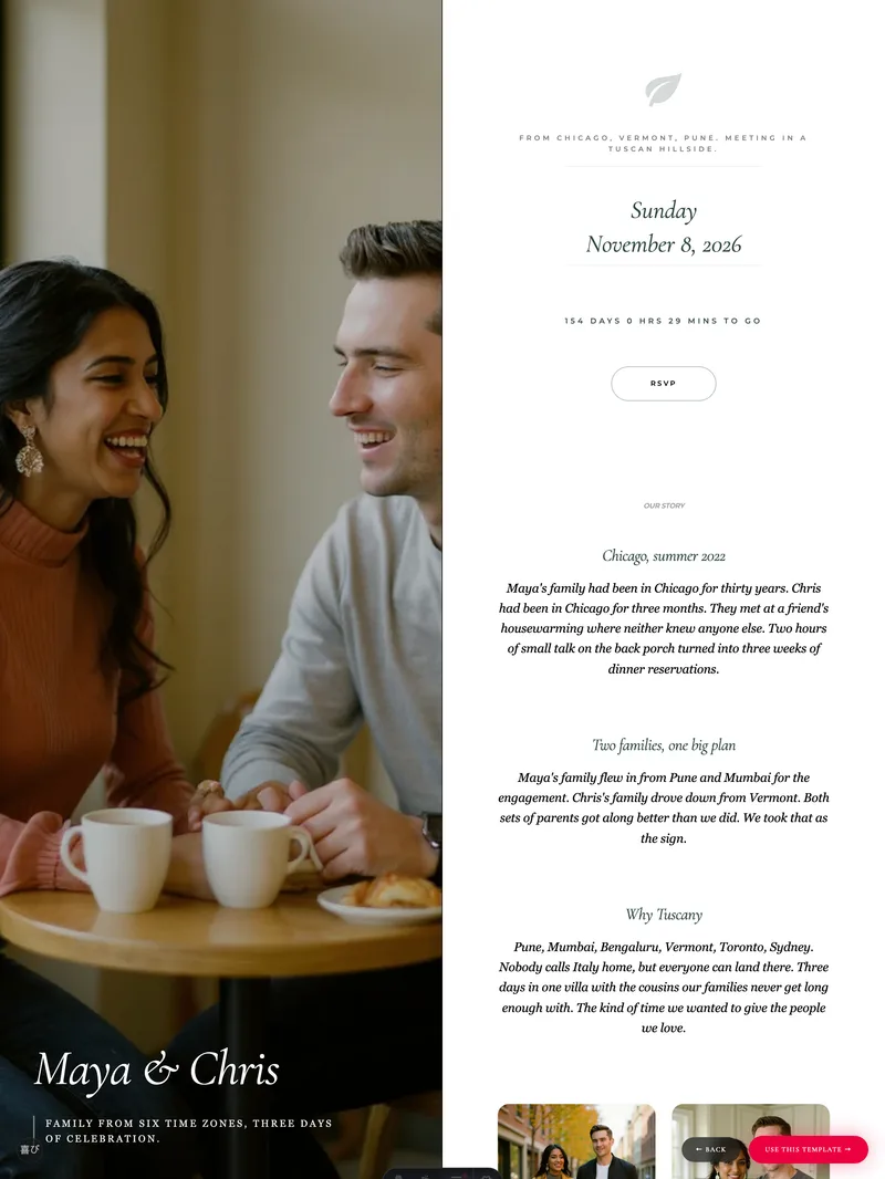 The Joy template preview