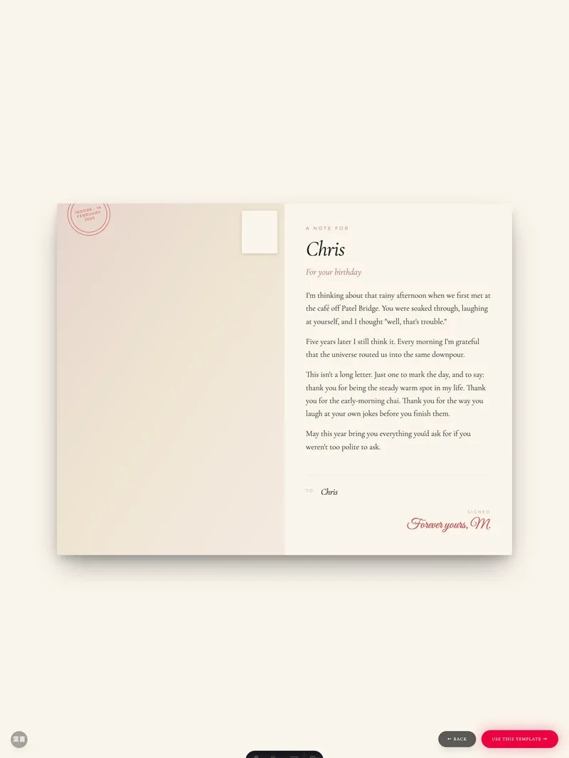 Letter Postcard template preview