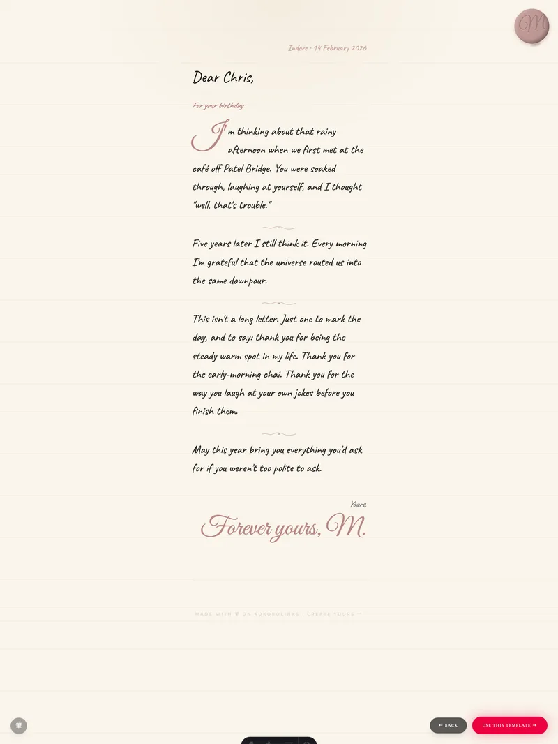 Letter Script template preview